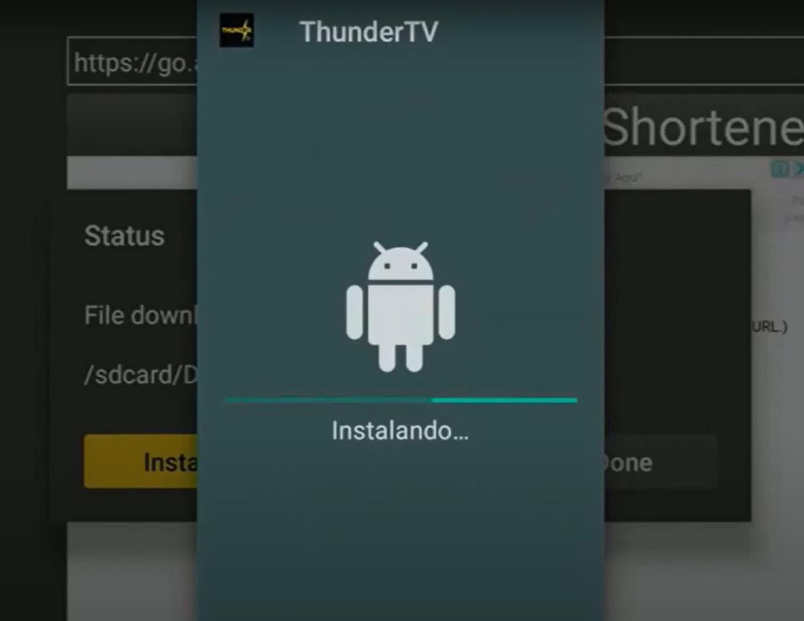 Instalación Instalación Thunder TV